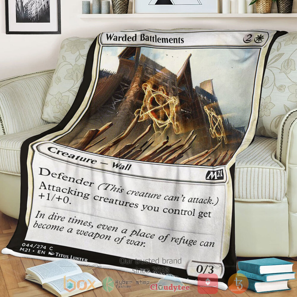 Game MTG Warded Battlements Fleece Blanket