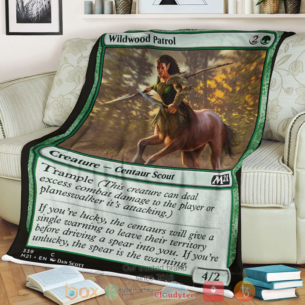 NEW Magic The Gathering Wildwood Patrol Soft Blanket 3 Game MTG Wildwood Patrol Fleece Blanket