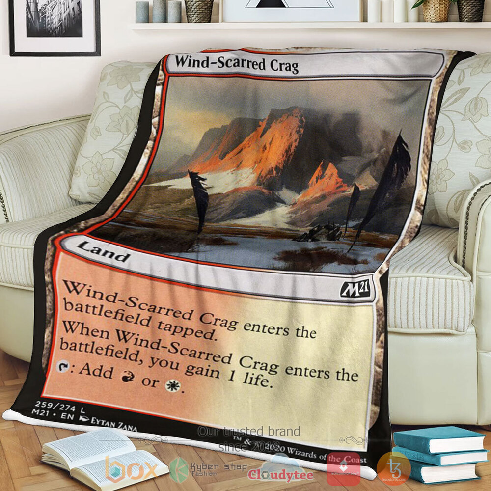 Game MTG Wind Scarred Crag Fleece Blanket
