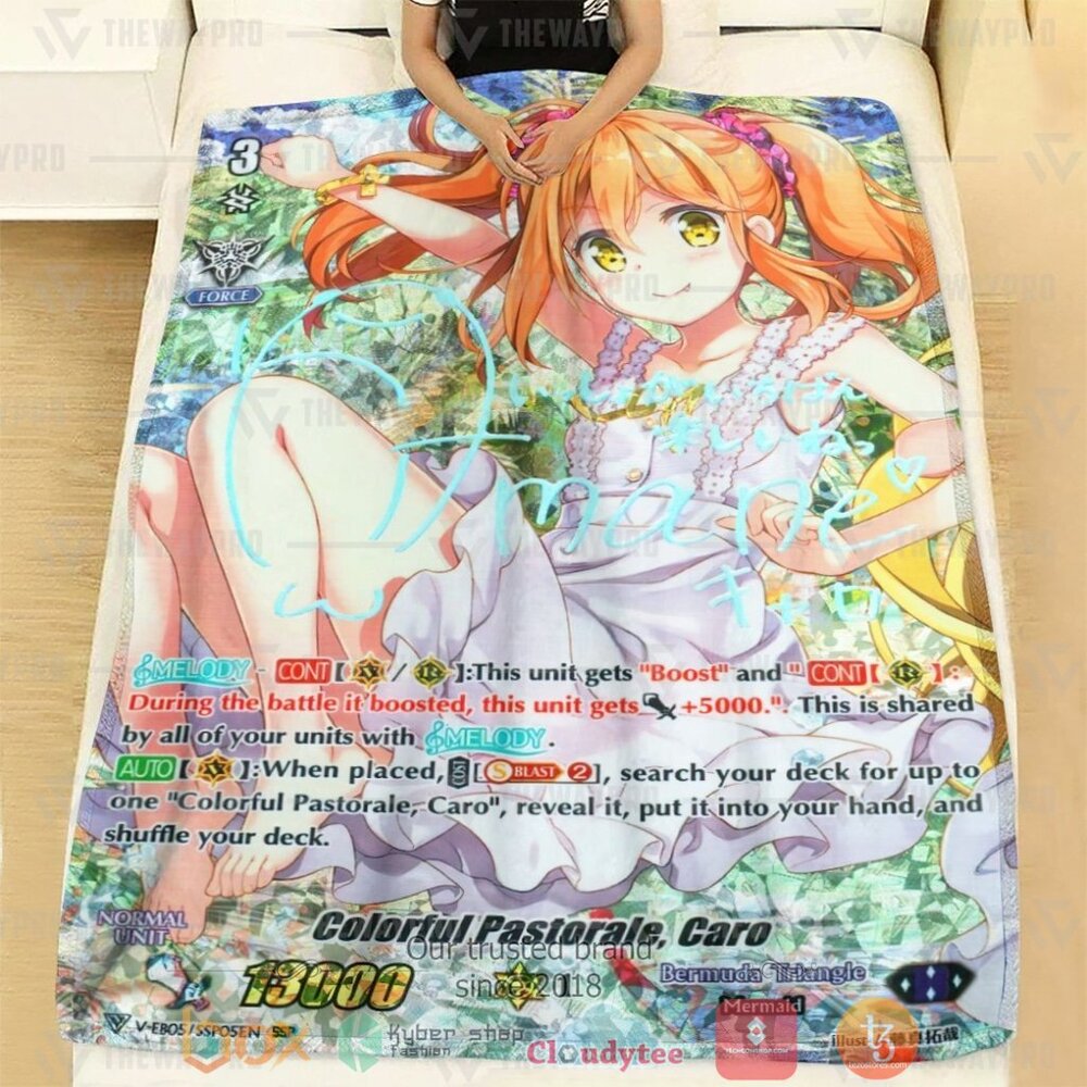 HOT Game Vanguard Cards Colorful Pastorale Caro Rainbow SSP Soft Blanket 2 Game Vanguard Cards Colorful Pastorale Caro Rainbow SSP Custom Soft Blanket 1