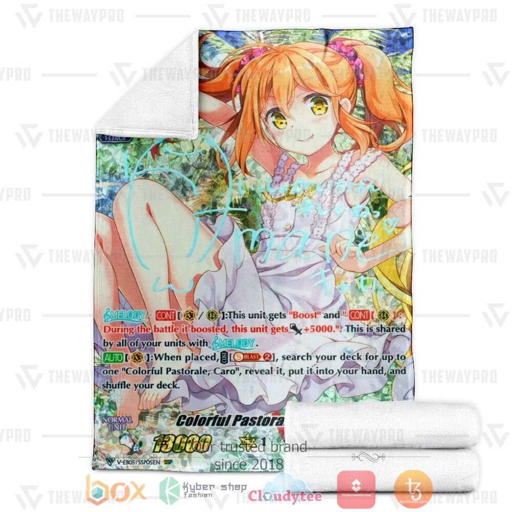 HOT Game Vanguard Cards Colorful Pastorale Caro Rainbow SSP Soft Blanket 3 Game Vanguard Cards Colorful Pastorale Caro Rainbow SSP Custom Soft Blanket 1 2
