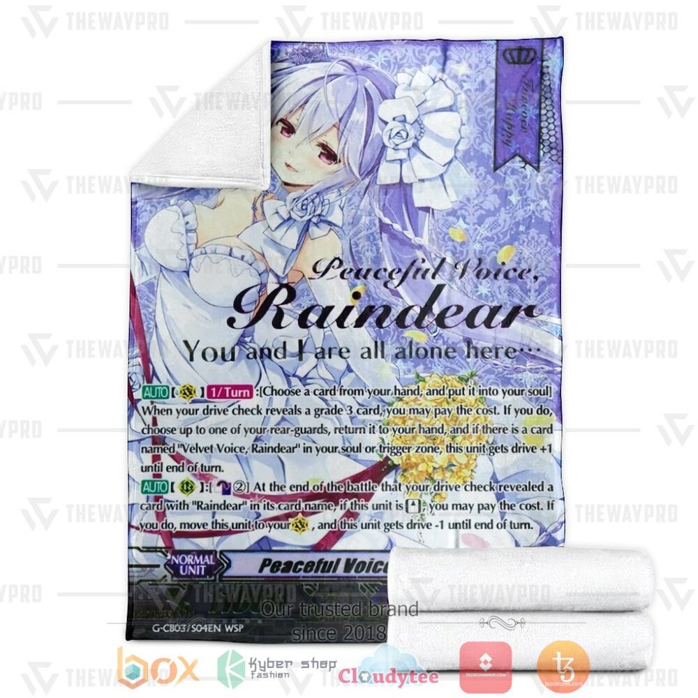 Game Vanguard Cards Peaceful Voice Raindear Wedding SP Custom Soft Blanket 1 2