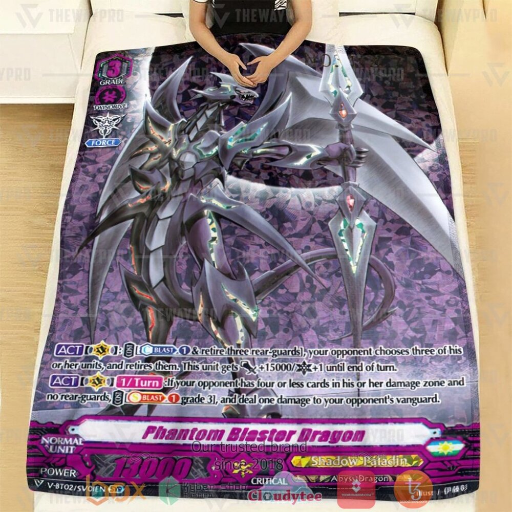 HOT Game Vanguard Cards Phantom Blaster Dragon Secret Campaign Limited Soft Blanket 2 Game Vanguard Cards Phantom Blaster Dragon Secret Campaign Limited Custom Soft Blanket 1