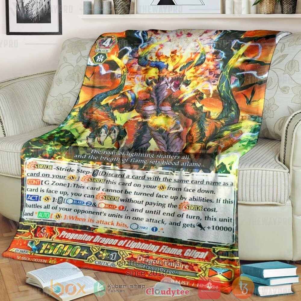 HOT Game Vanguard Cards Progenitor Dragon of Lightning Flame Gilgal GR Soft Blanket 7 Game Vanguard Cards Progenitor Dragon of Lightning Flame Gilgal GR Custom Soft Blanket