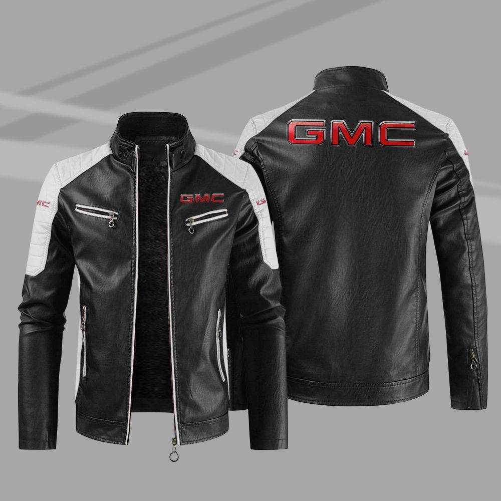 Gmc Car Motor Block Leather Jacket