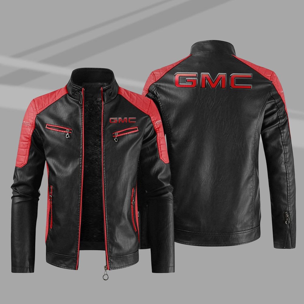 Gmc Car Motor Block Leather Jacket 4 Gmc Car Motor Block Leather Jacket 1 2 3