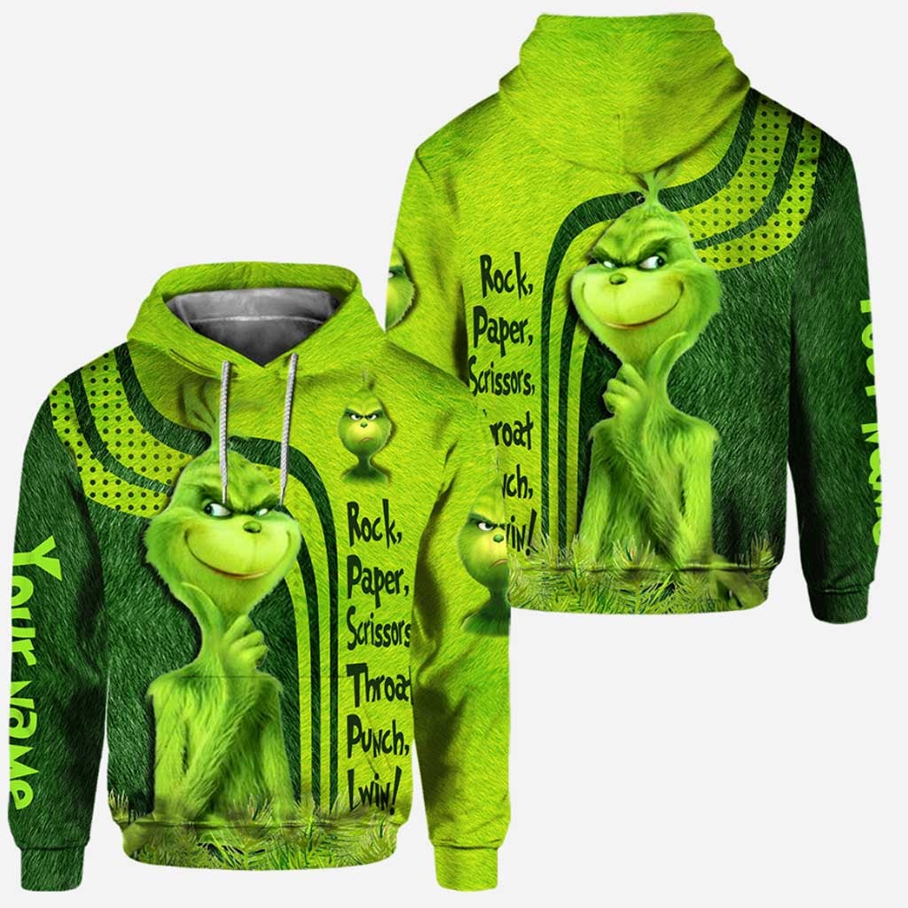 Grinch Rock Paper Scrissors Throat Punch I Win Personalized hoodie, legging 5 Grinch Rock Paper Scrissors Throat Punch I Win hoodie legging 2