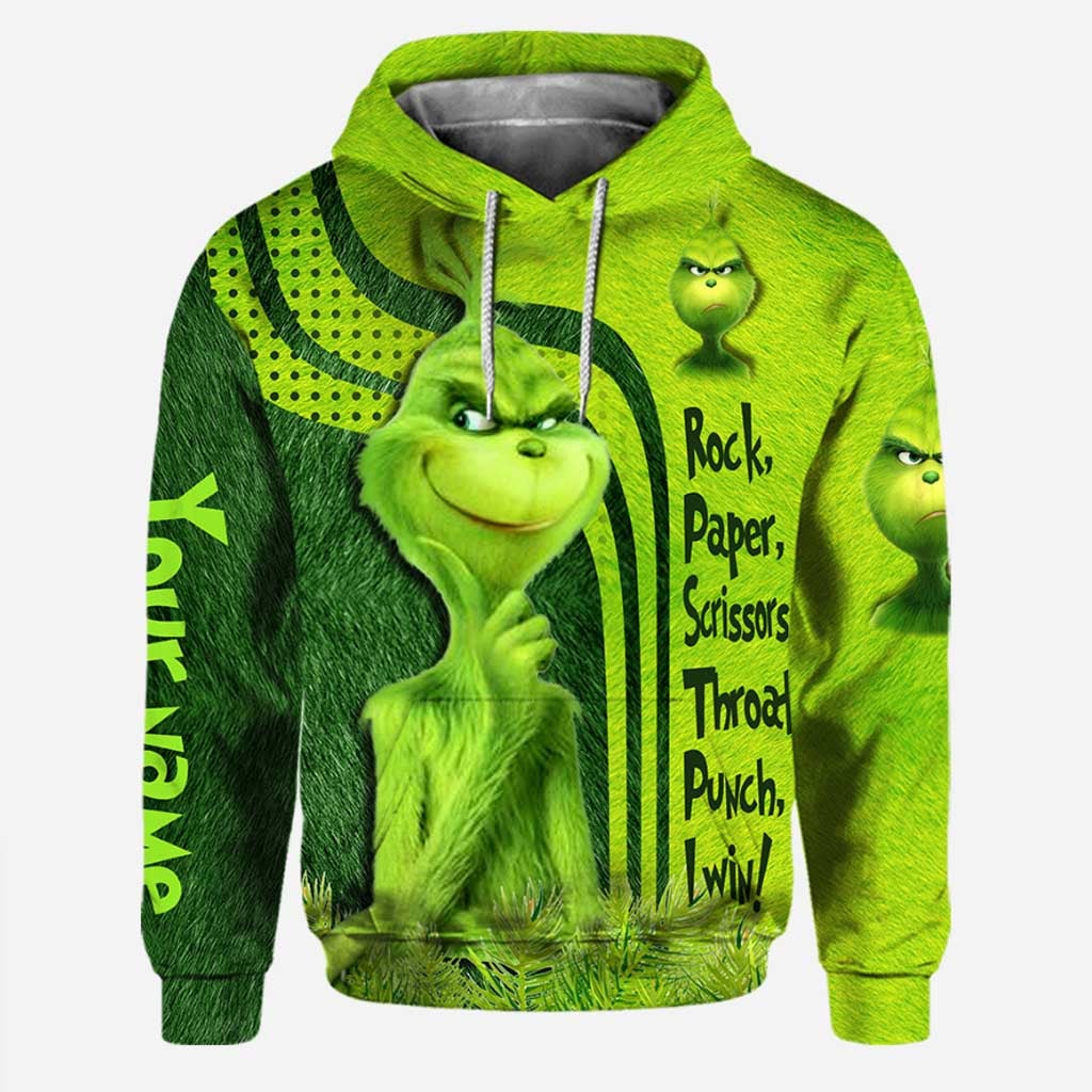 Grinch Rock Paper Scrissors Throat Punch I Win Personalized hoodie, legging 4 Grinch Rock Paper Scrissors Throat Punch I Win hoodie legging 3