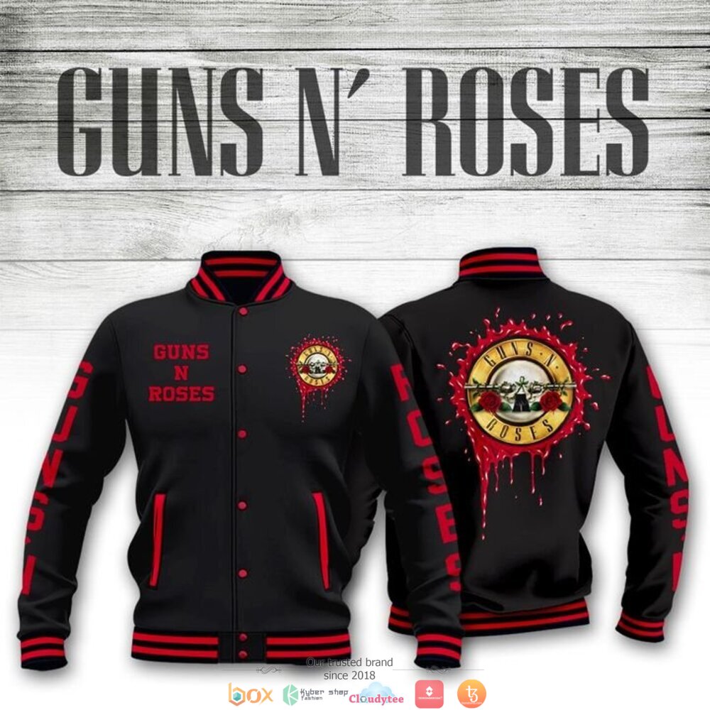Guns N Roses band black Baseball jacket
