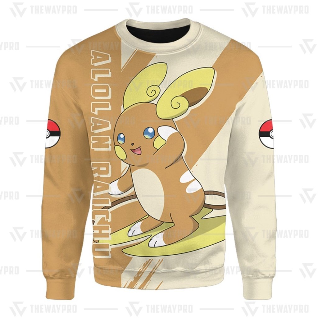 HOT Anime Pocket Monsters Alolan Raichu Merry Christmas Sweater