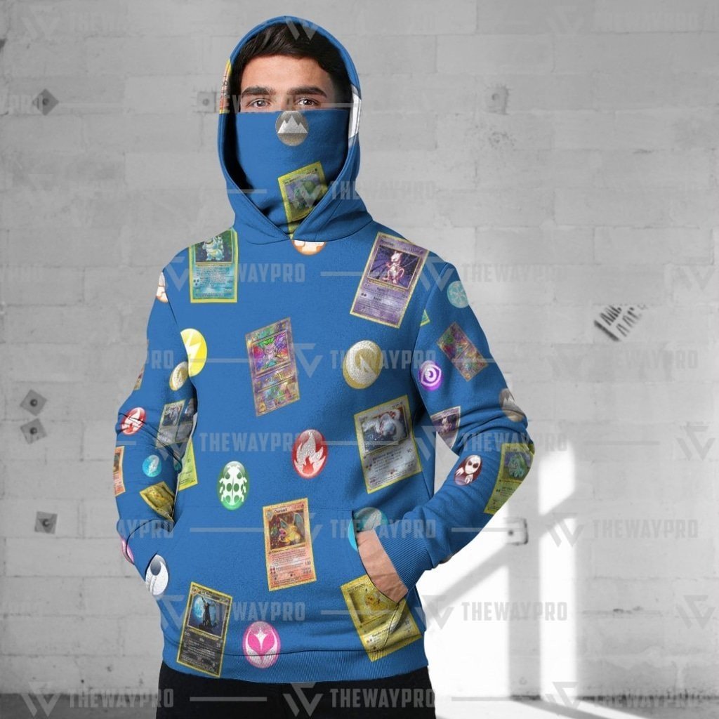 HOT Anime Pocket Monsters Cards And Elements Snood 3D Hoodie 1 HOT Anime Pocket Monsters Cards And Elements Snood 3D Hoodie