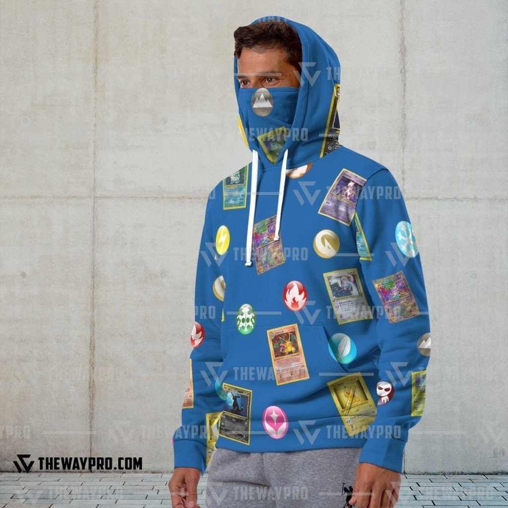 HOT Anime Pocket Monsters Cards And Elements Snood 3D Hoodie 2 HOT Anime Pocket Monsters Cards And Elements Snood 3D Hoodie 1