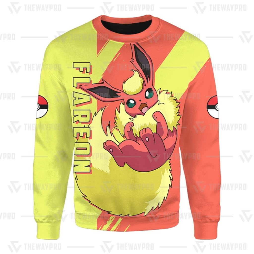HOT Anime Pocket Monsters Flareon Merry Christmas Sweater