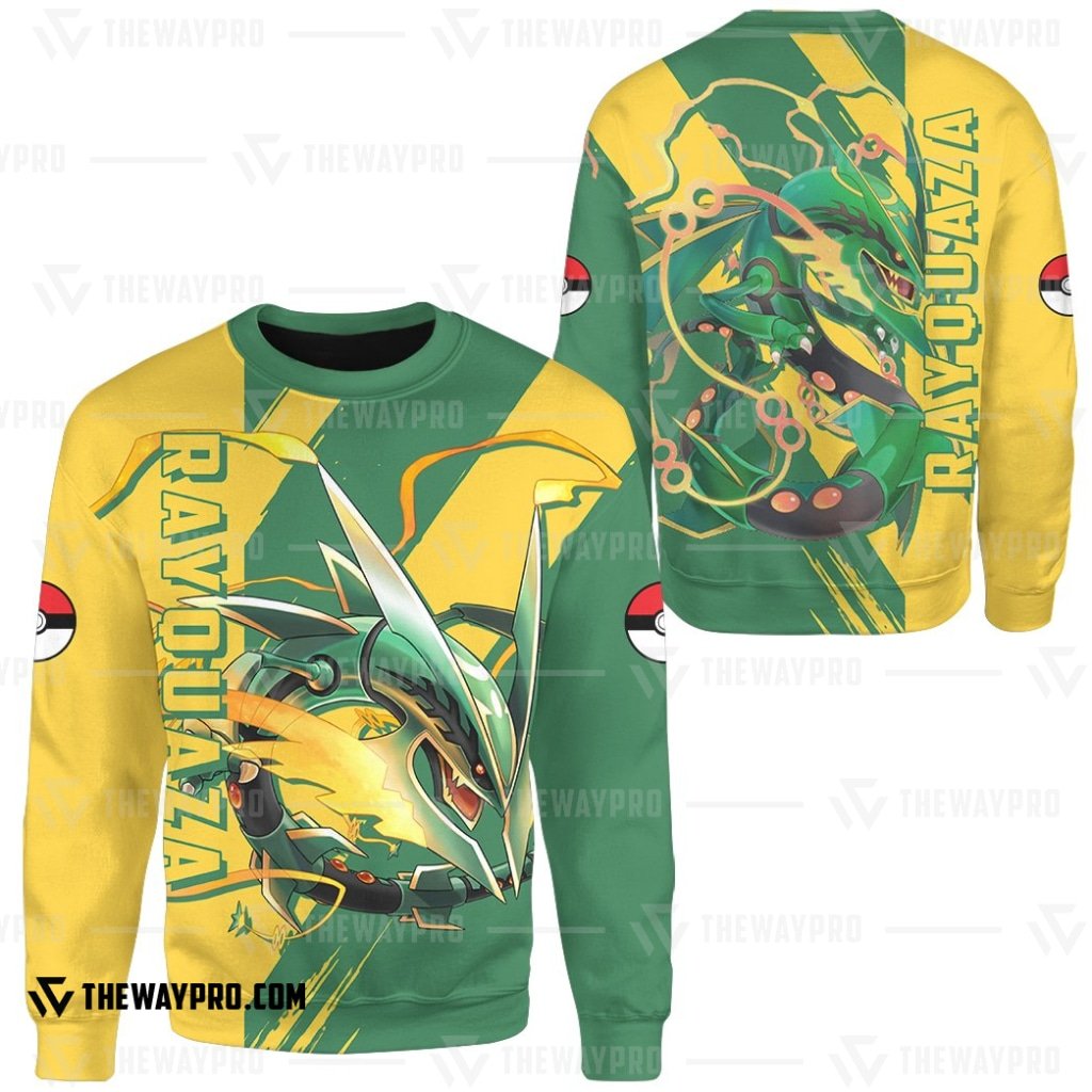 HOT Anime Pocket Monsters Rayquaza Merry Christmas Sweater 2 HOT Anime Pocket Monsters Rayquaza Merry Christmas Sweater 1