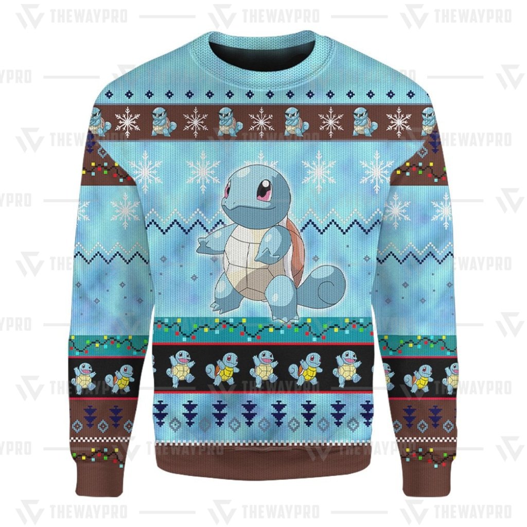 HOT Anime Pocket Monsters Squirtle Merry Christmas Sweater 5 HOT Anime Pocket Monsters Squirtle Merry Christmas Sweater 1 2 3 4