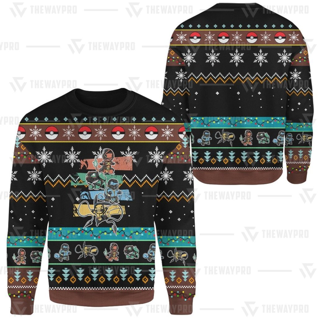 HOT Anime Pocket Monsters TNMT Merry Christmas Sweater 1 2 3 4 5