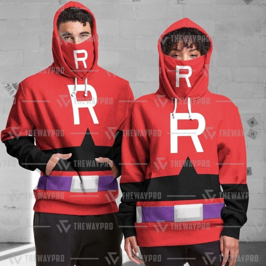 HOT Anime Pocket Monsters Team Rocket Christmas Red Suit Snood 3D Hoodie 12 HOT Anime Pocket Monsters Team Rocket Christmas Red Suit Snood 3D Hoodie