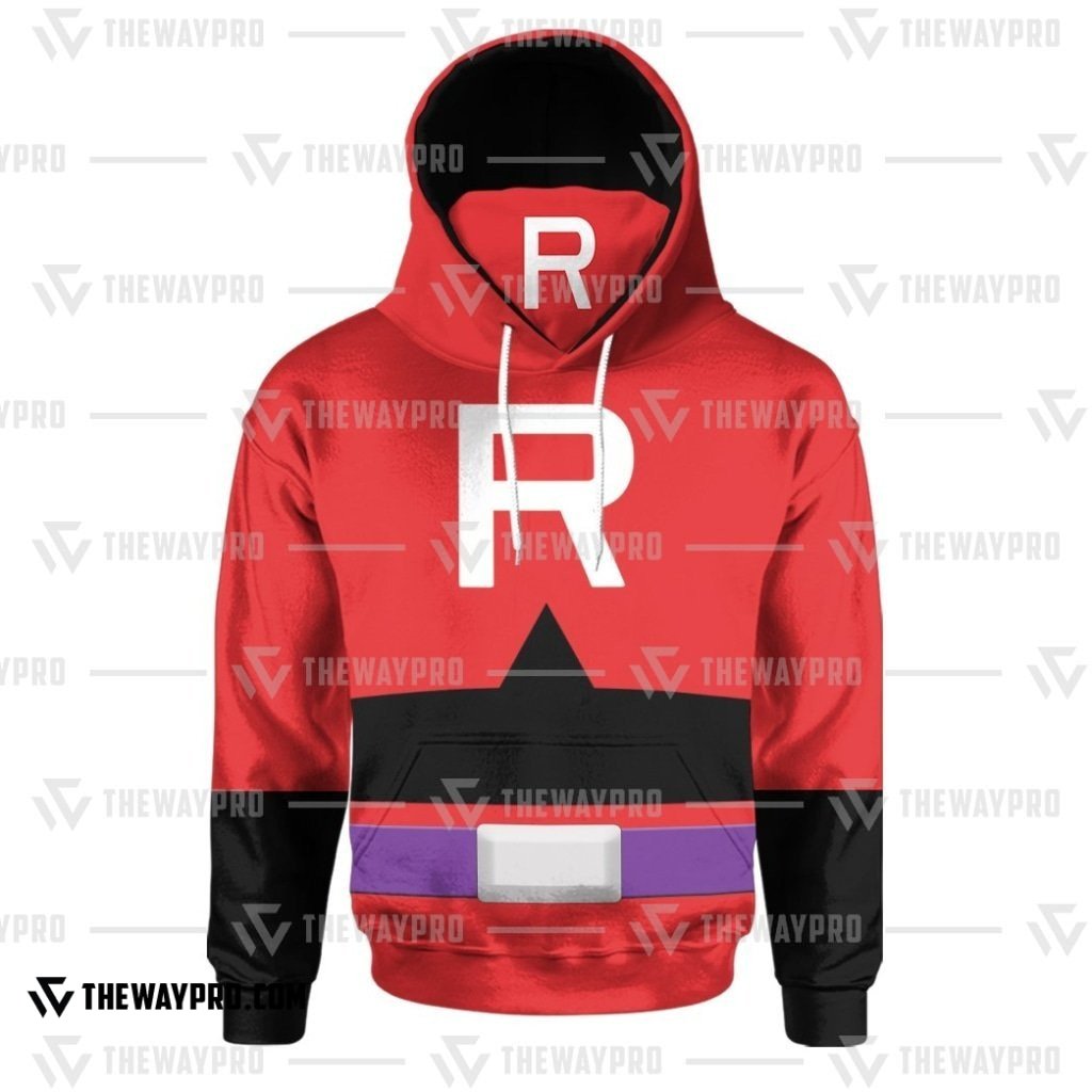 HOT Anime Pocket Monsters Team Rocket Christmas Red Suit Snood 3D Hoodie 5 HOT Anime Pocket Monsters Team Rocket Christmas Red Suit Snood 3D Hoodie 1 2 3 4