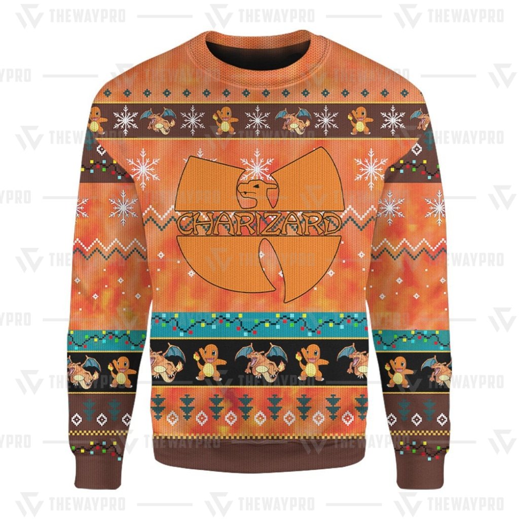 HOT Anime Pocket Monsters Wutang Charizard Merry Christmas Sweater 5 HOT Anime Pocket Monsters Wutang Charizard Merry Christmas Sweater 1 2 3 4