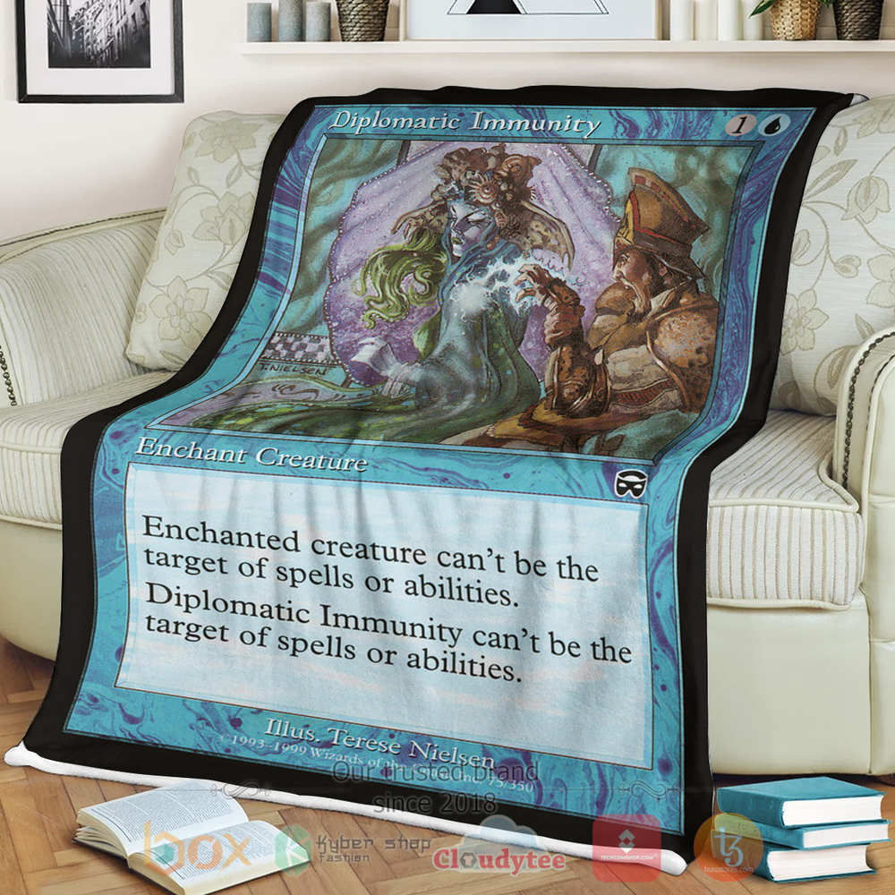 HOT Game Magic The Gathering Diplomatic Immunity Sherpa Blanket 3 HOT Game Magic The Gathering Diplomatic Immunity Sherpa Blanket