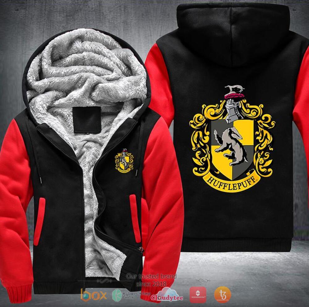 Hufflepuff crest Harry Potter Fleece hoodie 1 Harry Potter Hufflepuff crest Fleece hoodie