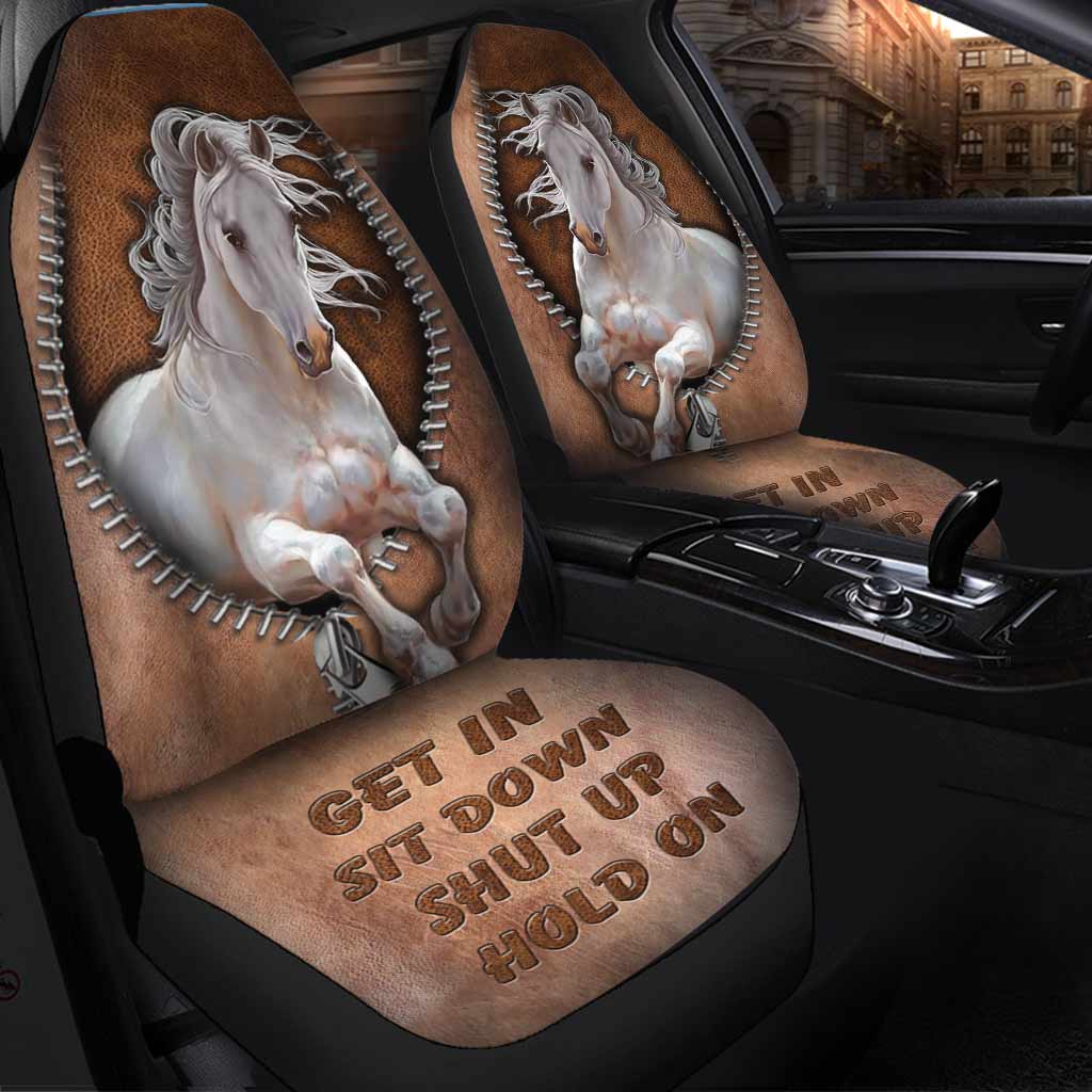 Horse Get In Sit Down Shut up Hold on car seat cover 2