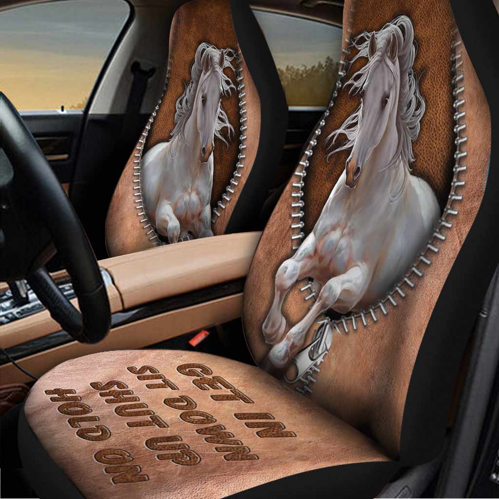 Horse Get In Sit Down Shut up Hold on car seat cover 4 Horse Get In Sit Down Shut up Hold on car seat cover 3