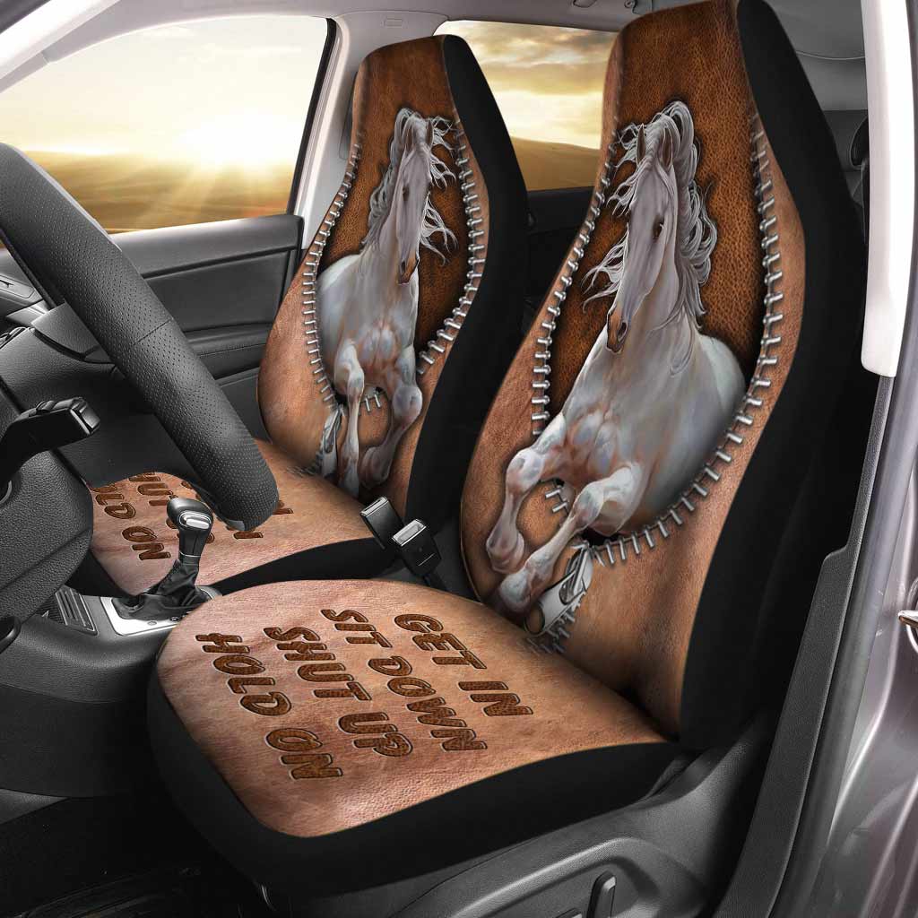 Horse Get In Sit Down Shut up Hold on car seat cover 5 Horse Get In Sit Down Shut up Hold on car seat cover