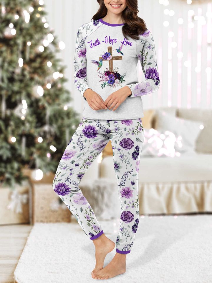 Hummingbird Faith Love Hope Pajamas Set 1