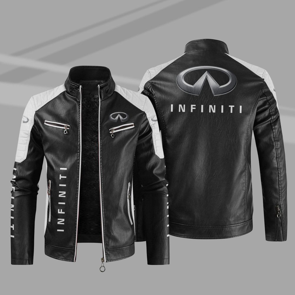 Infiniti Car Motor Block Leather Jacket