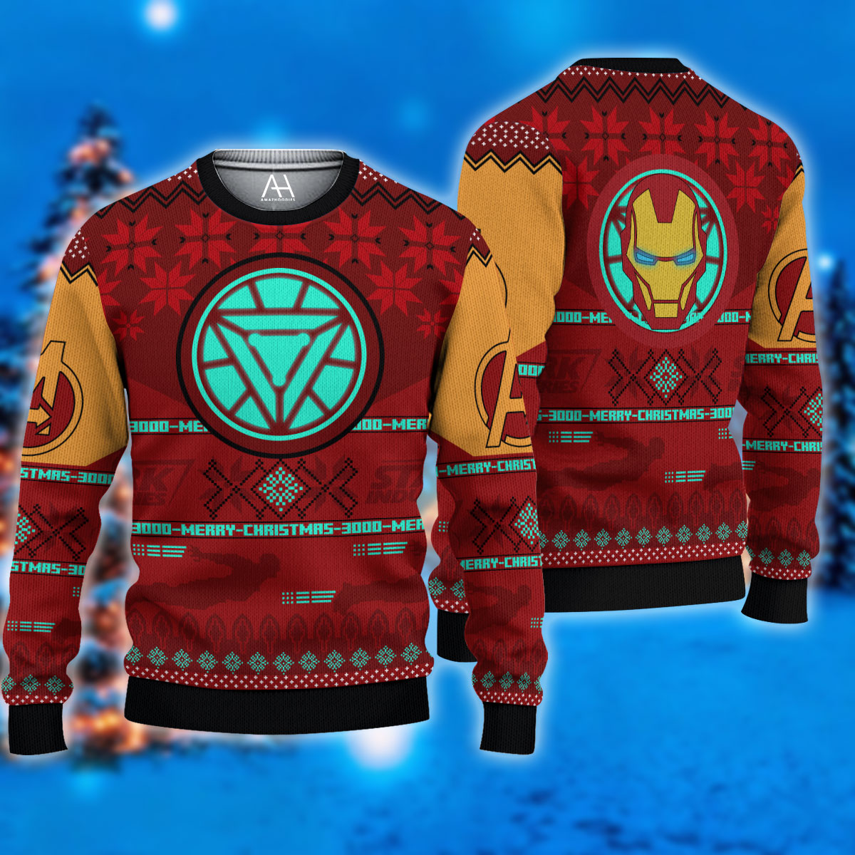 BEST Iron Man 3D All Over Printed Christmas Sweater 2 Iron Man 3D All Over Printed Christmas Sweater 1