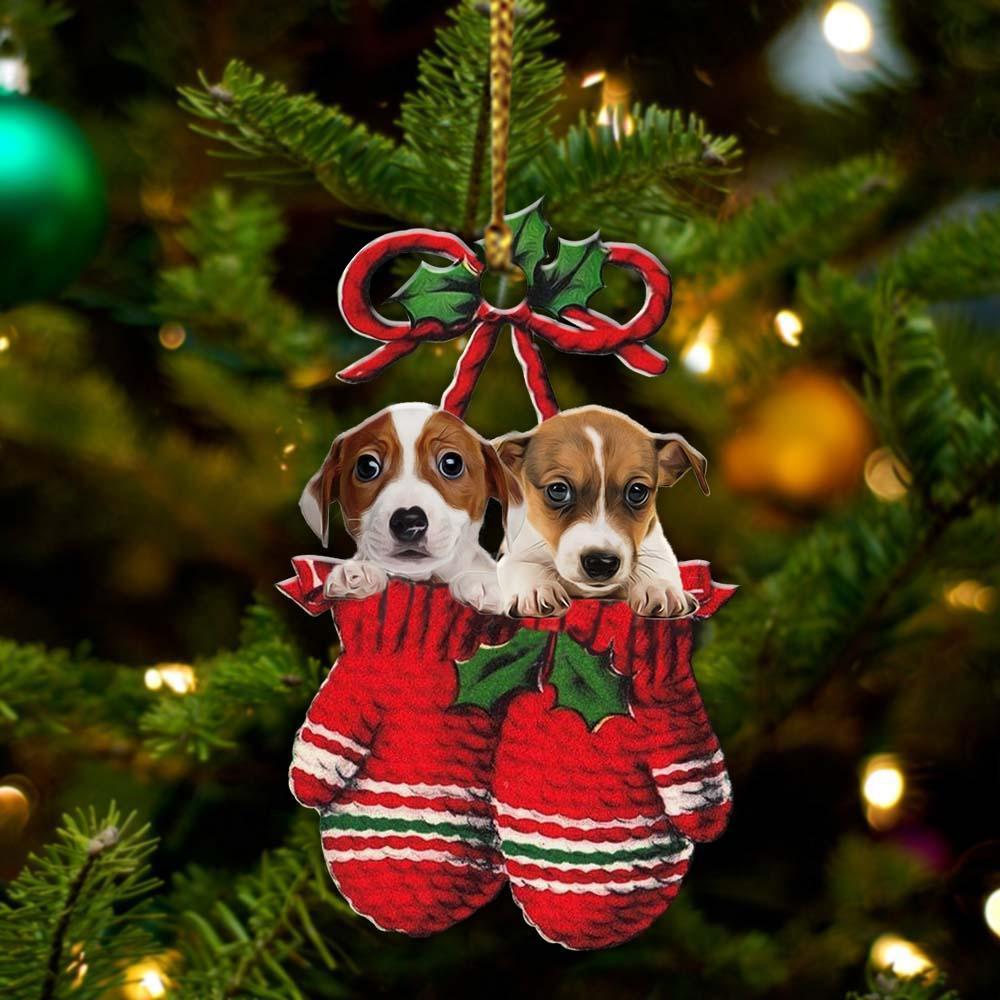 JackRussellTerrierInsideYourGlovesChristmasHoliday TwoSidedOrnament