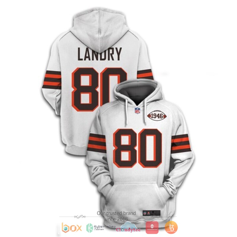 Jarvis Landry 80 Cleveland Browns NFL white 3d shirt hoodie