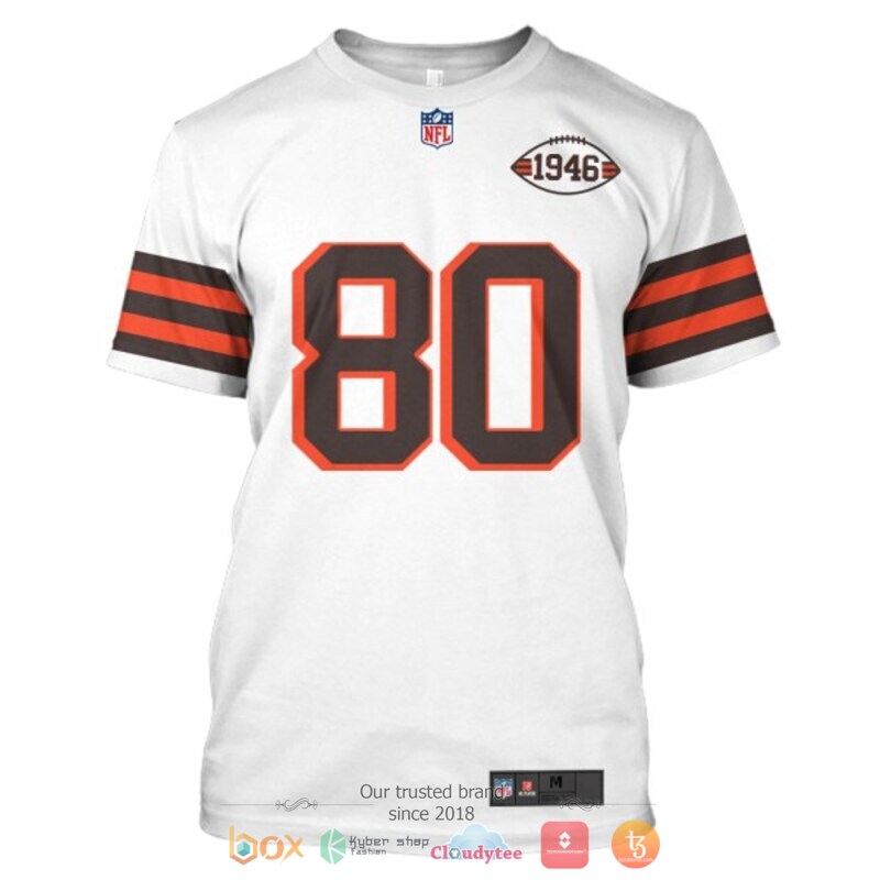 Jarvis Landry 80 Cleveland Browns NFL white 3d shirt hoodie 1 2 3 4 5 6