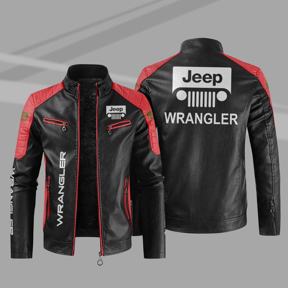 Jeep Wrangler Car Motor Block Leather Jacket 4 Jeep Wrangler Car Motor Block Leather Jacket 1 2 3
