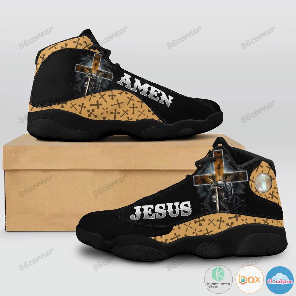 Jesus cross Amen Lion Warrior Air Jordan 13 shoes 1 2 3 4 5