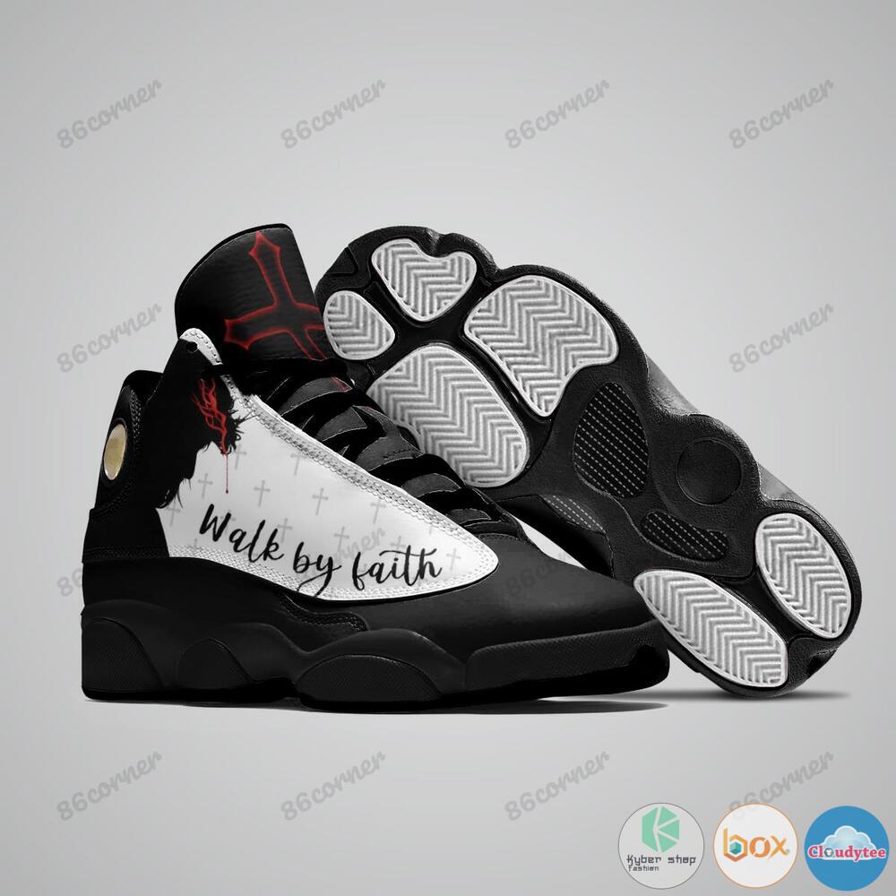 Jesus cross Walk by faith Air Jordan 13 shoes 1 2 3 4 5 6