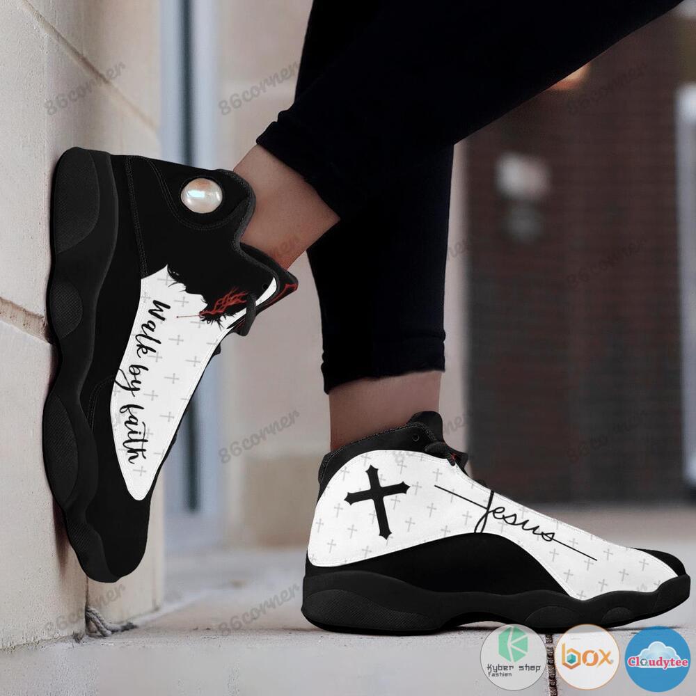 Jesus cross Walk by faith Air Jordan 13 shoes 1 2 3 4 5 6 7 8 9