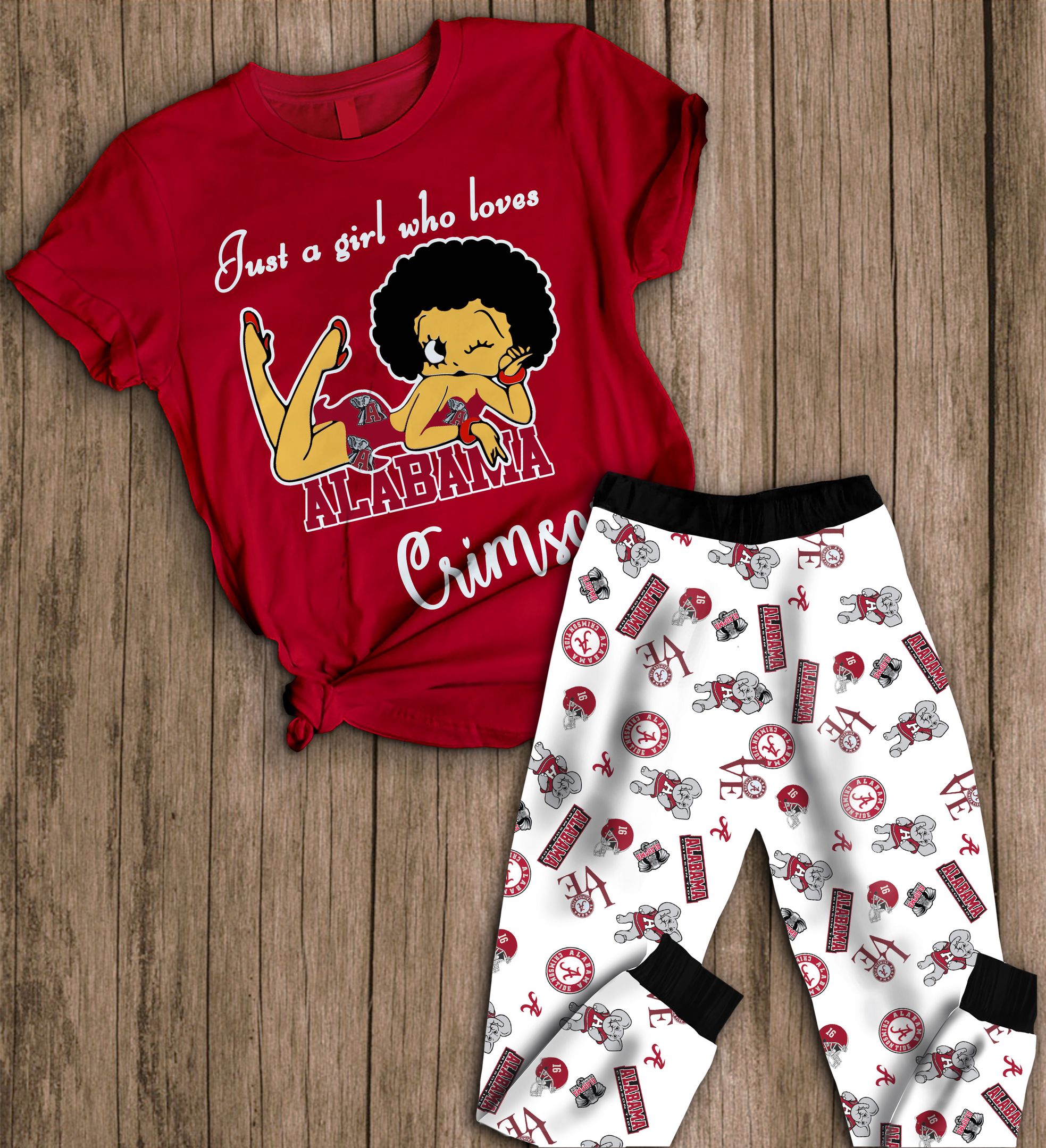 Just a girl who loves Alabama Crimson Tide Pajamas Set