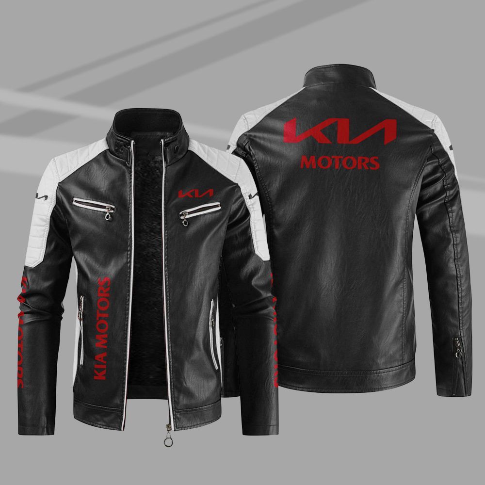 KIA Car Motor Block Leather Jacket
