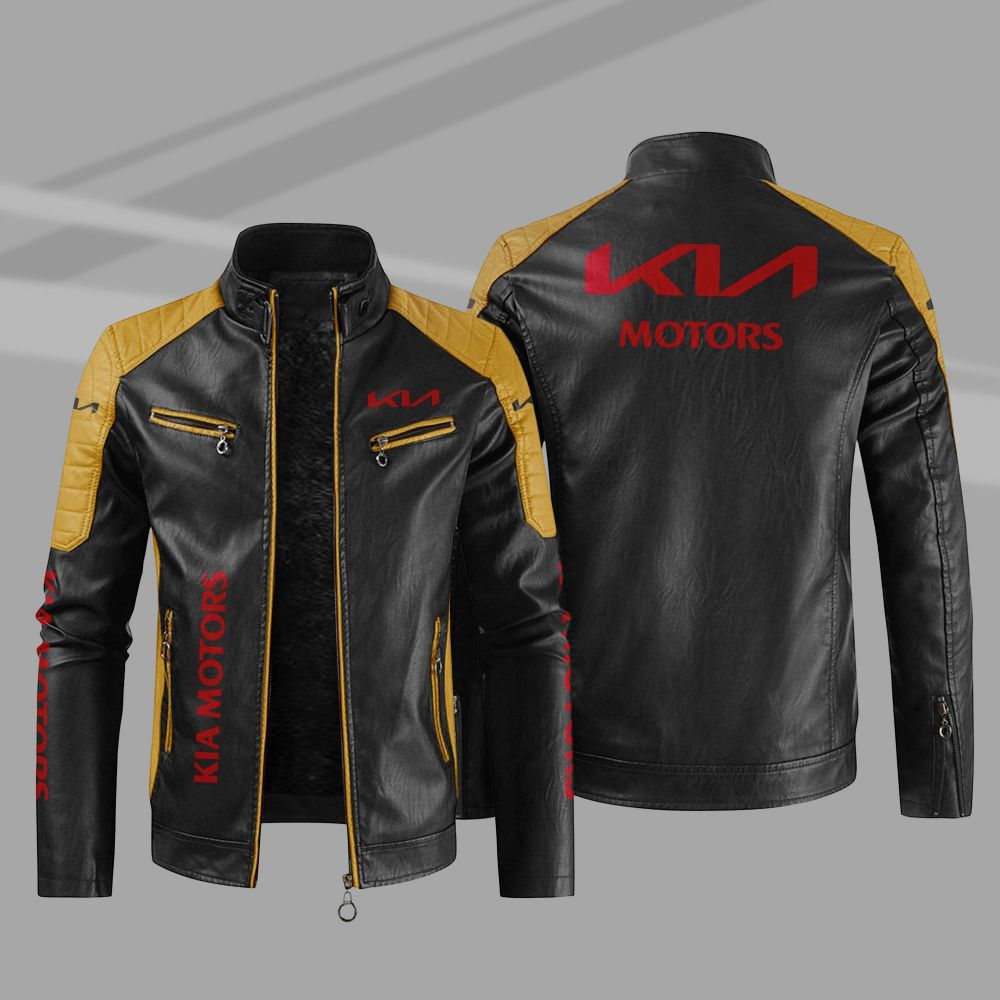 KIA Car Motor Block Leather Jacket 1