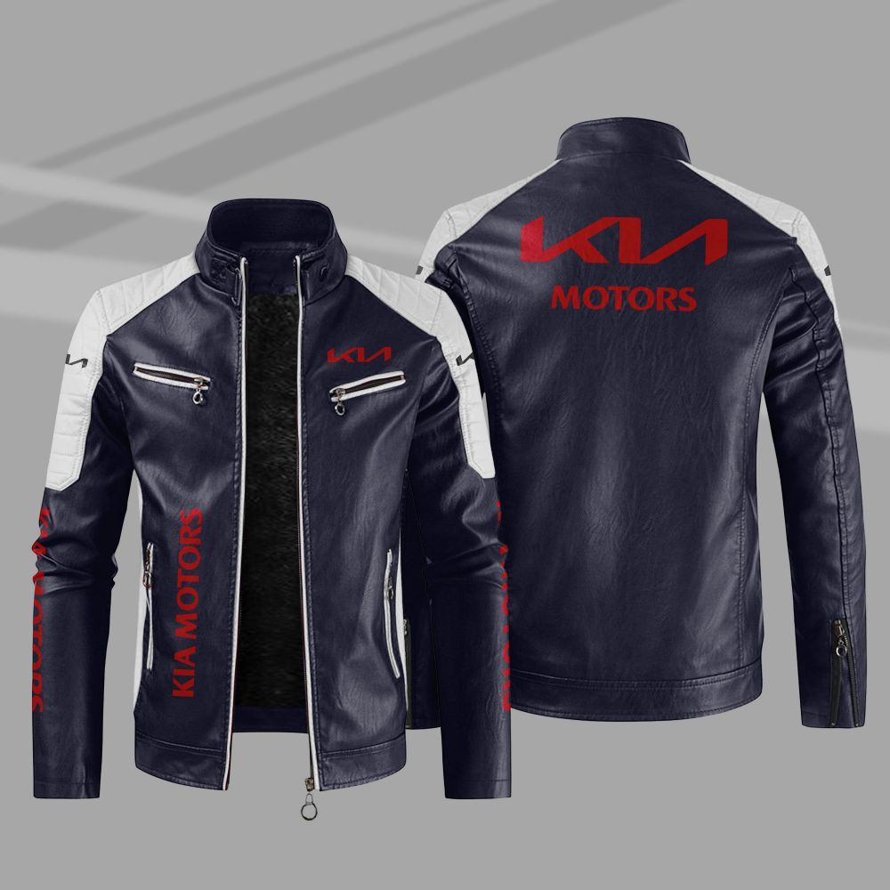 KIA Car Motor Block Leather Jacket 3 KIA Car Motor Block Leather Jacket 1 2