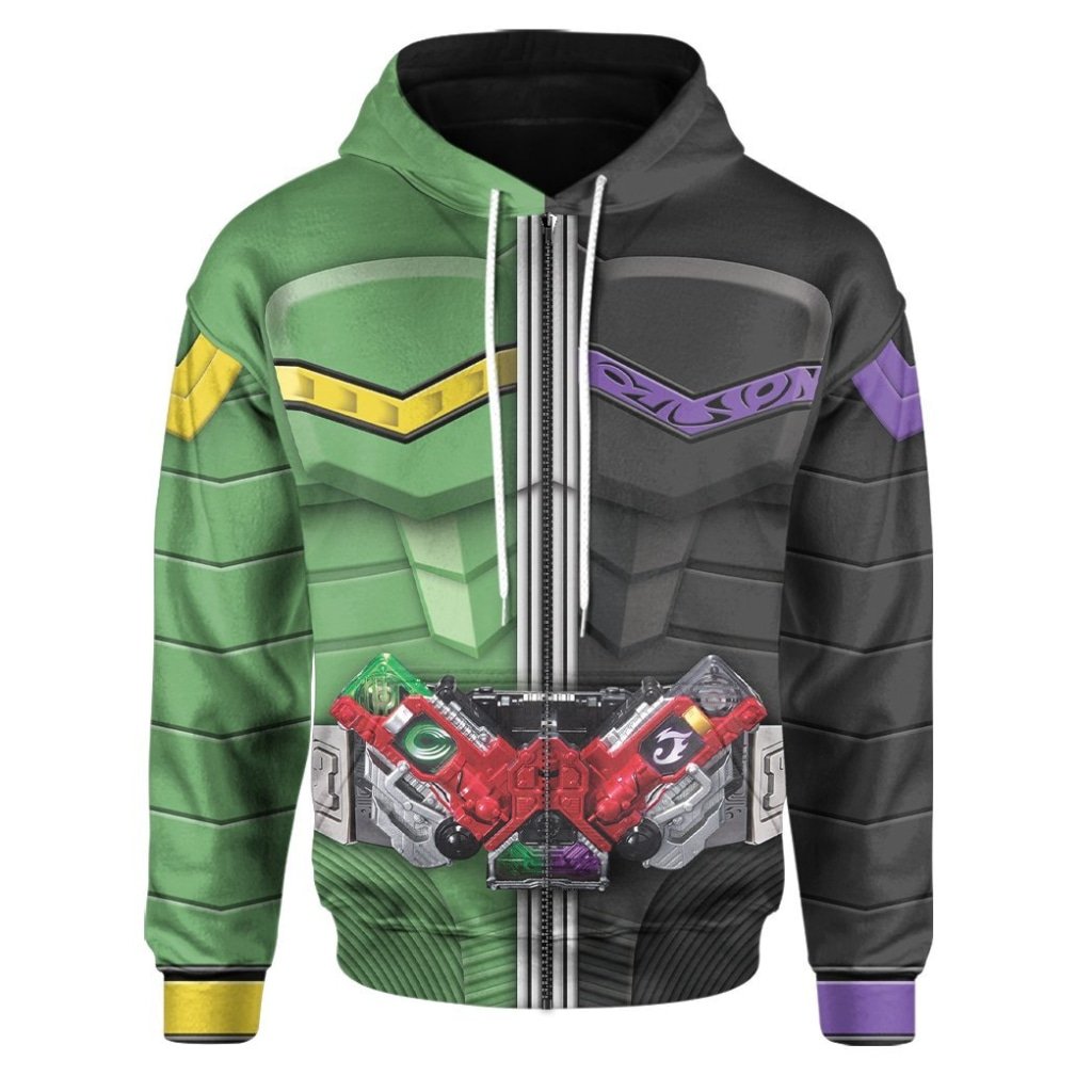 Kamen Rider W Cyclone Joker Form 3D All Over Printed Hoodie
