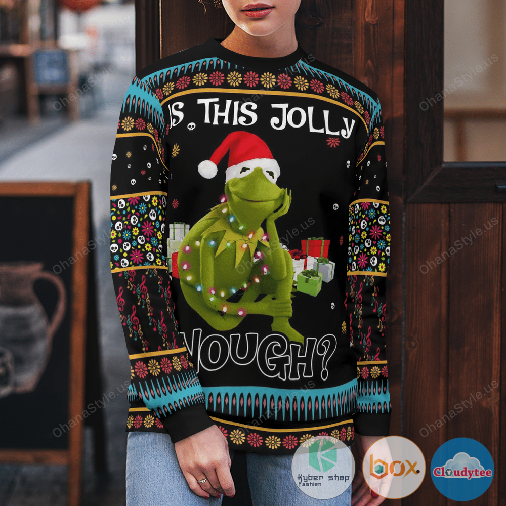 Kermit the Frog Is This Jolly Enough Christmas Sweater 4 Kermit the Frog Is This Jolly Enough Christmas Sweater 1 2 3