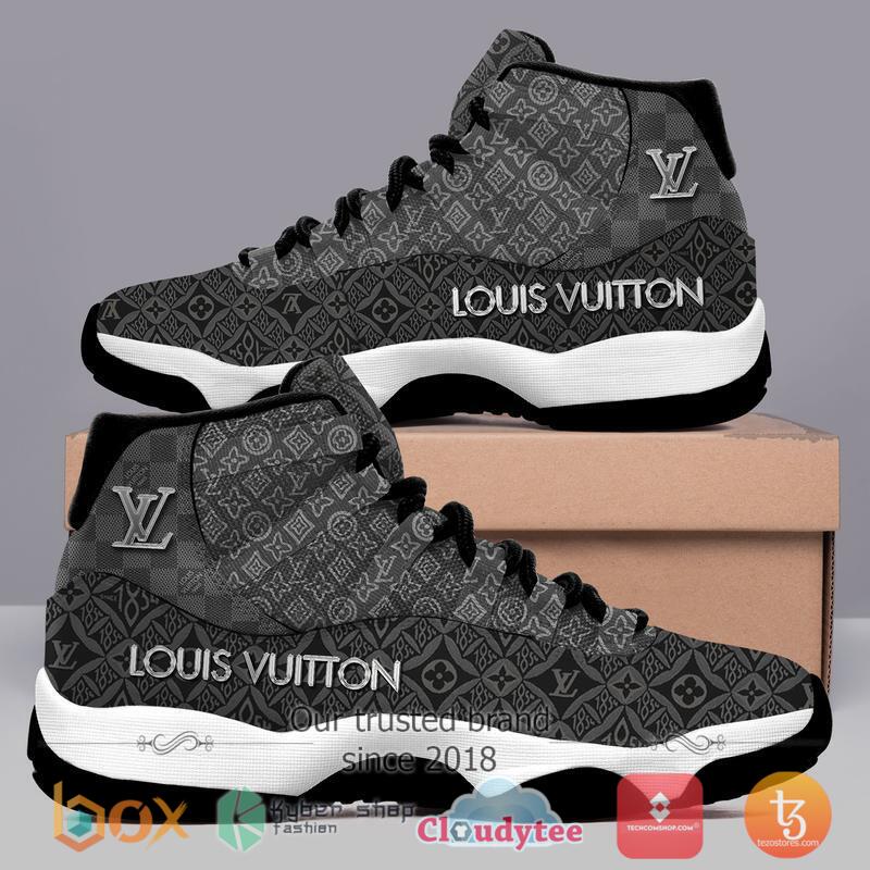 LV Air Jordan 11 Grey Sneaker Shoes 4 LV Air Jordan 11 Grey Sneaker Shoes