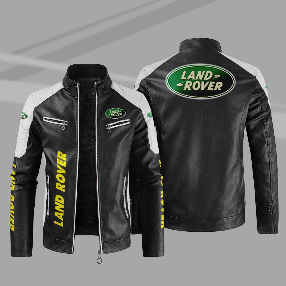 Land Rover Car Motor Block Leather Jacket