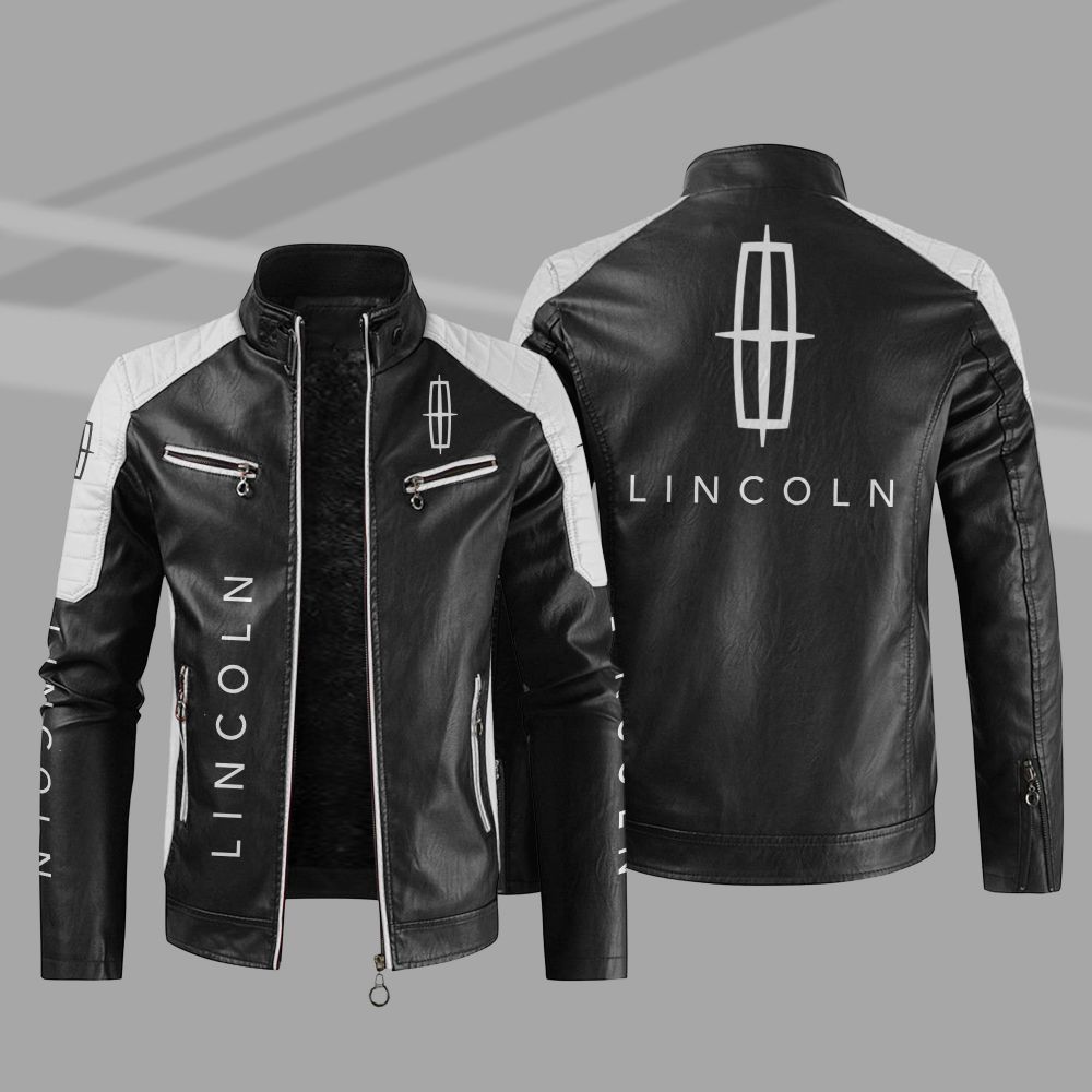 Lincoln Car Motor Block Leather Jacket
