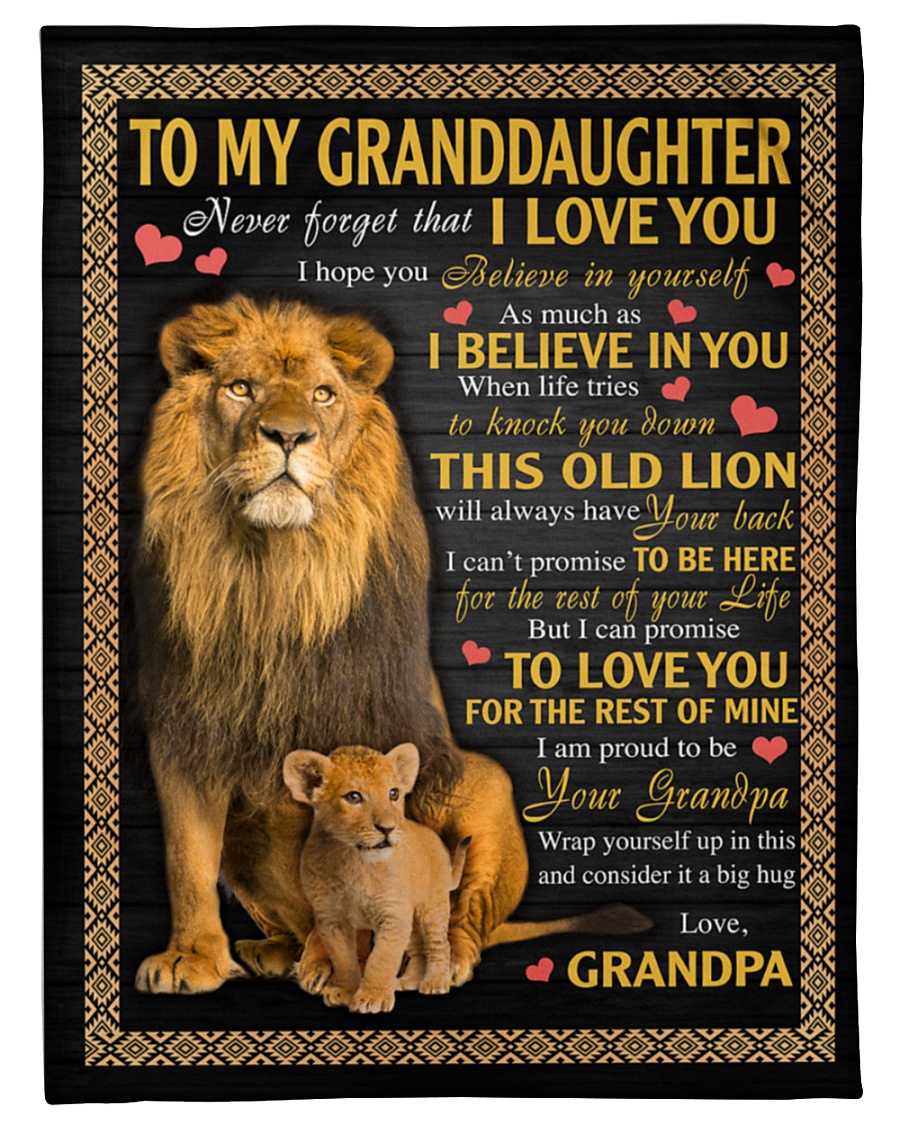 Lion King To my granddaughter i love you fleece blanket 2 Lion King To my granddaughter i love you Blanket 1