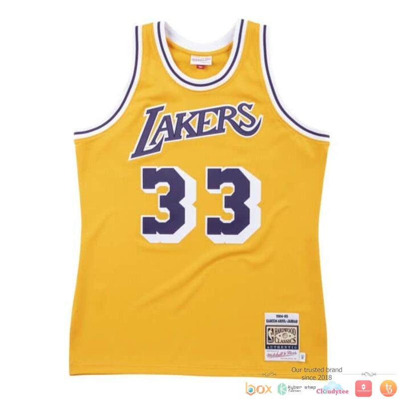 Los Angeles Lakers 1984 85 Kareem Abdul Jabbar 33 NBA Basketball Jersey