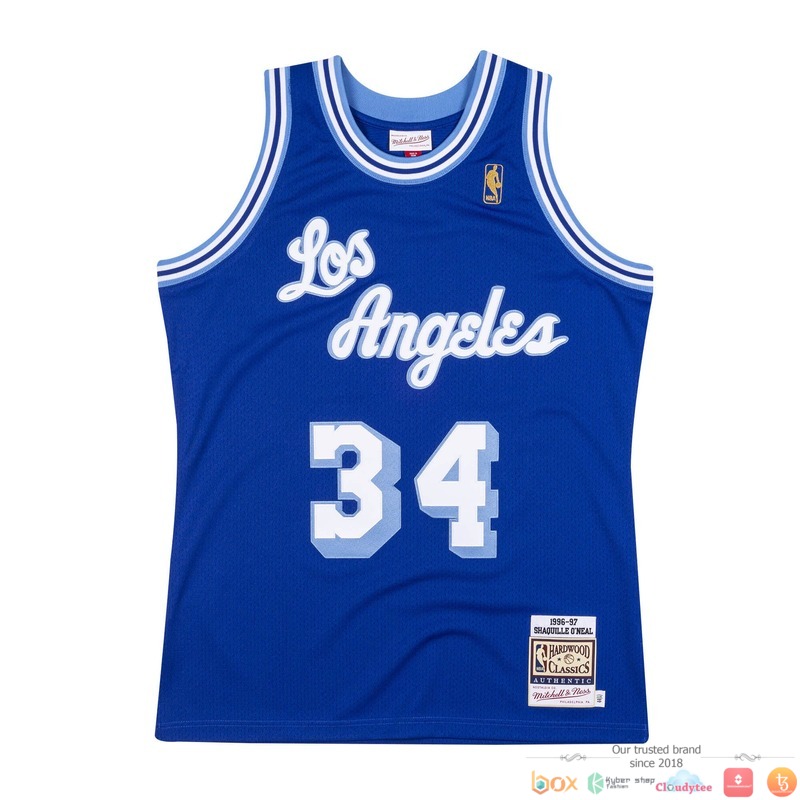 Los Angeles Lakers 1996-1997 Shaquille O'Neal 34 Basketball Jersey 2 Los Angeles Lakers 1996 1997 Shaquille ONeal 34 NBA Basketball Jersey 1